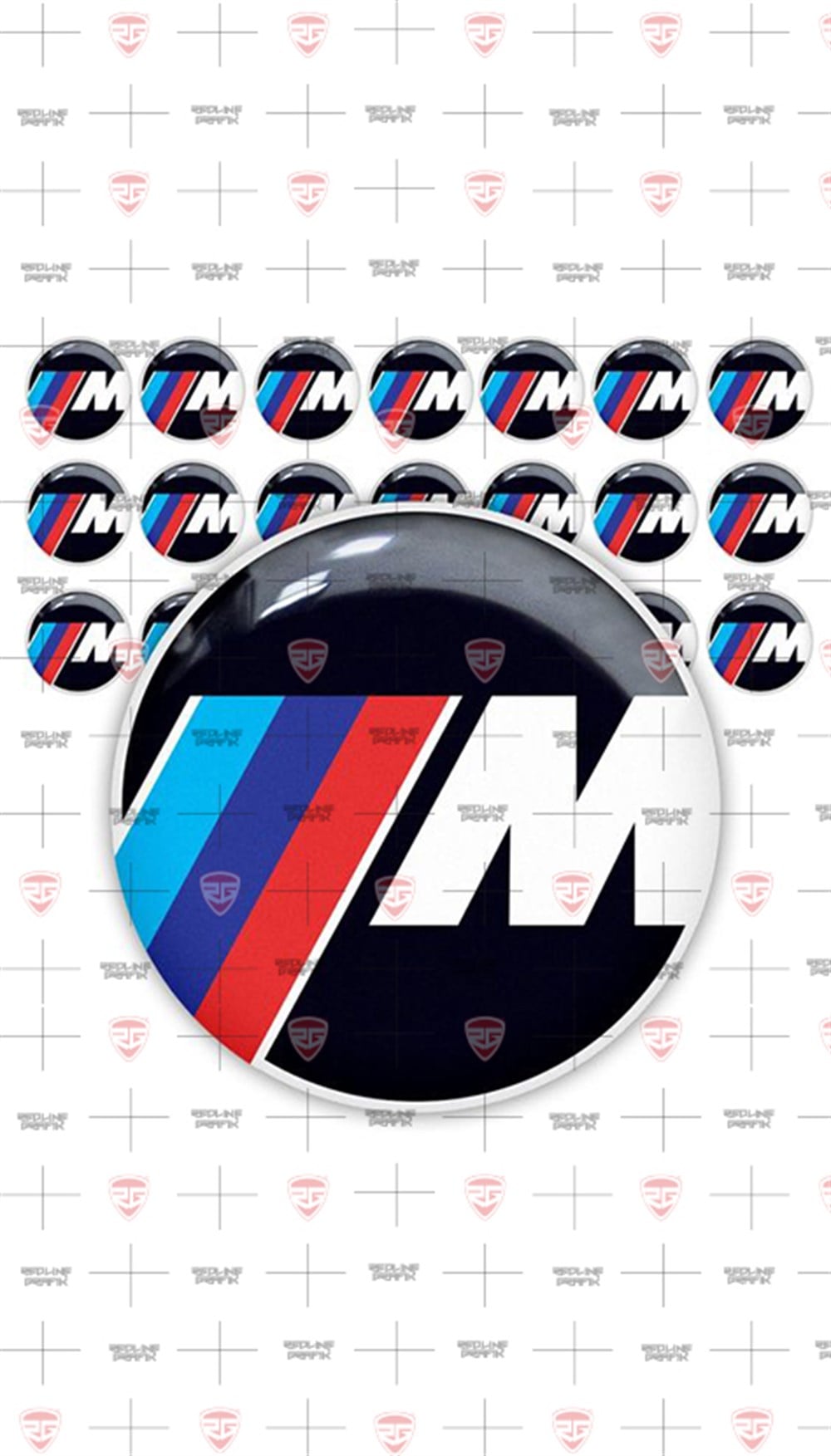 BMW M Logo 4 Adet 3D Damla Sticker 