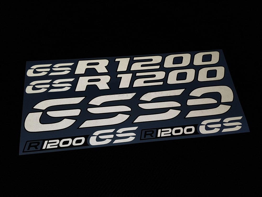 BMW R1200 GS Reflektifli Beyaz Adventure Sticker Set