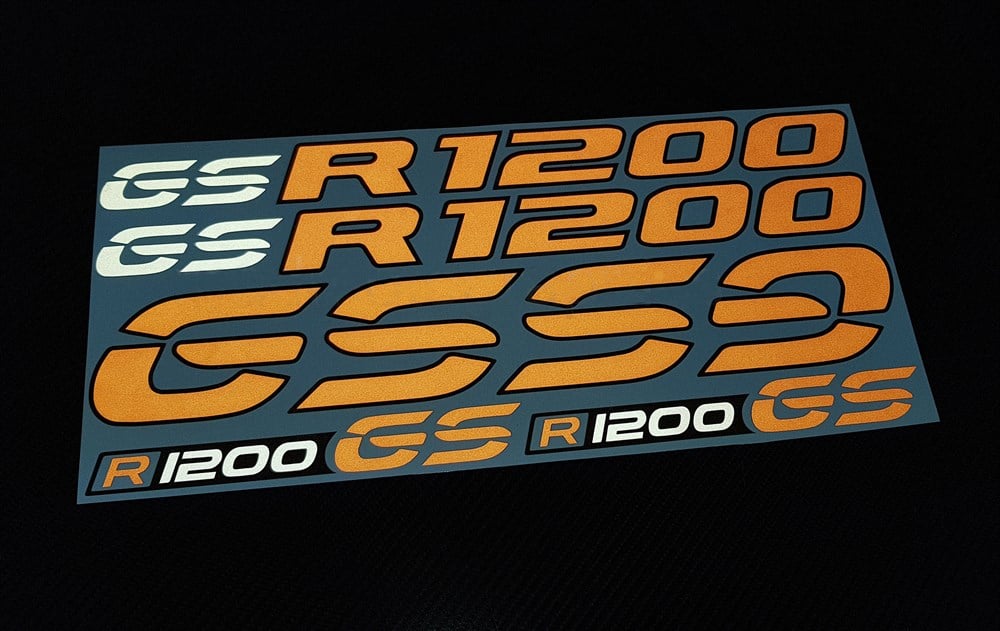 BMW R1200 GS Reflektifli Sarı Adventure Sticker Set