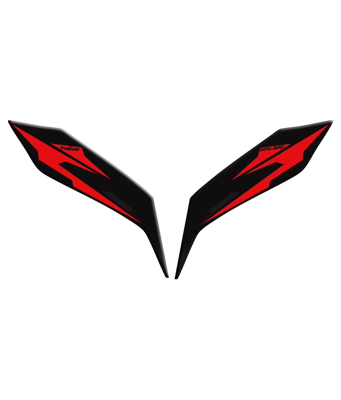 Bajaj Pulsar RS 200 New Design Siyah Kırmızı Far Kaş Pad Redline Grafik