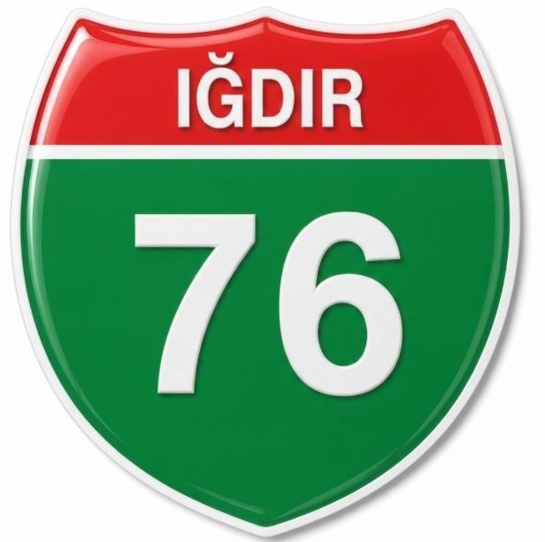 Redlinegrafik Iğdır 76plaka Kodlu 3D Kabartmalı Araç 1 Adet Sticker Etiket yeşil beyaz Renk