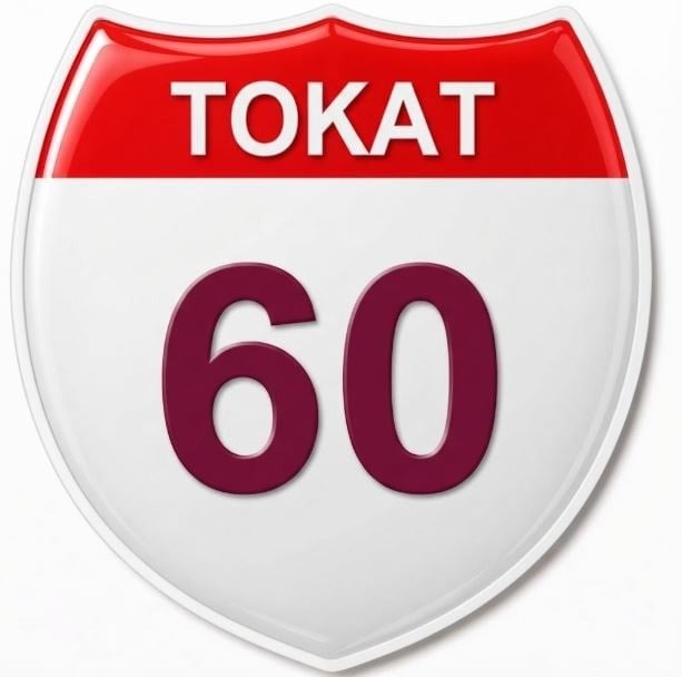 Redlinegrafik Tokat 60plaka Kodlu 3D Kabartmalı Araç 1 Adet Sticker Etiket beyaz bordo Renk