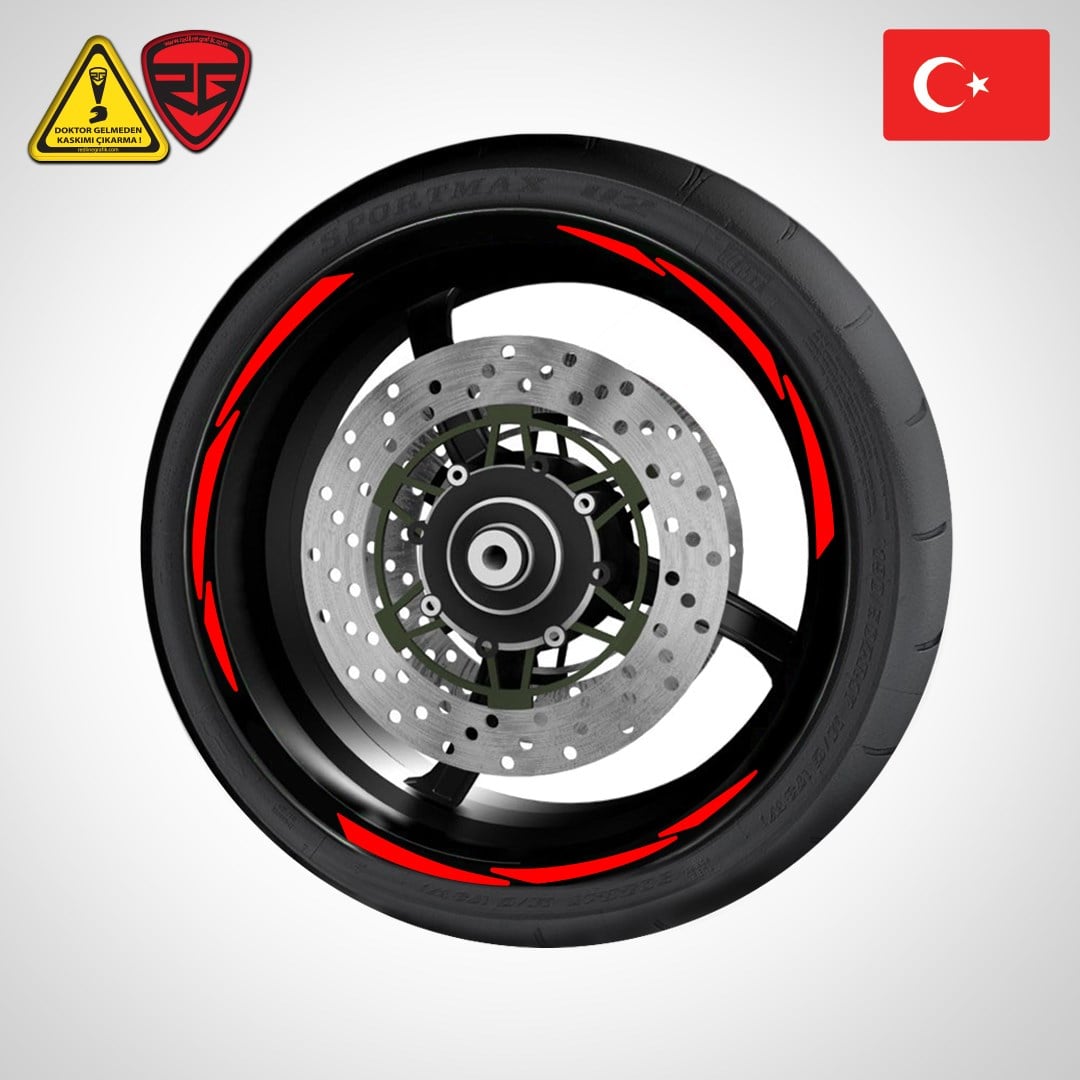 Redline Grafik Universal Kırmızı Reflektif Jant Şerit