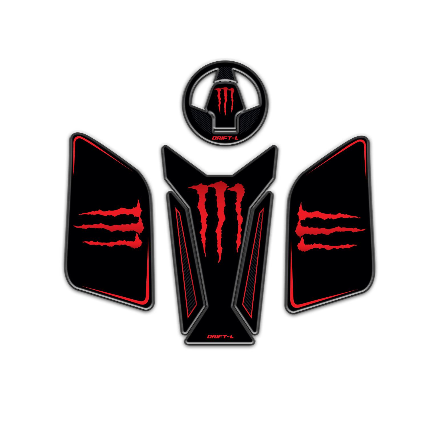 Mondial Drift L Tank Pad Set Kırmızı Monster Edition Redlinegrafik