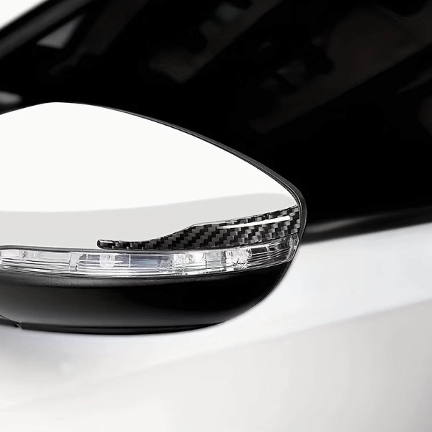 Karbon Desenli Dikiz Aynası Etiketi Dekoratif Çizik Önleyici 3D Kabartmalı Sticker 2 Adet Redlinegrafik