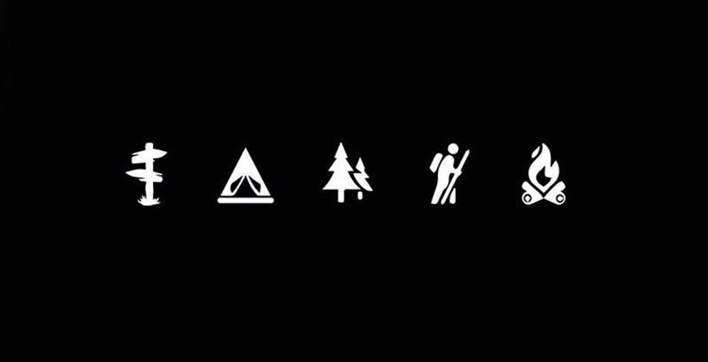 Camping İcons Oto Sticker 