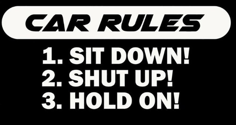 Car Rules Beyaz Küçük Oto Sticker