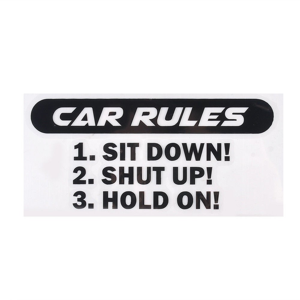 Car Rules Siyah Oto Sticker