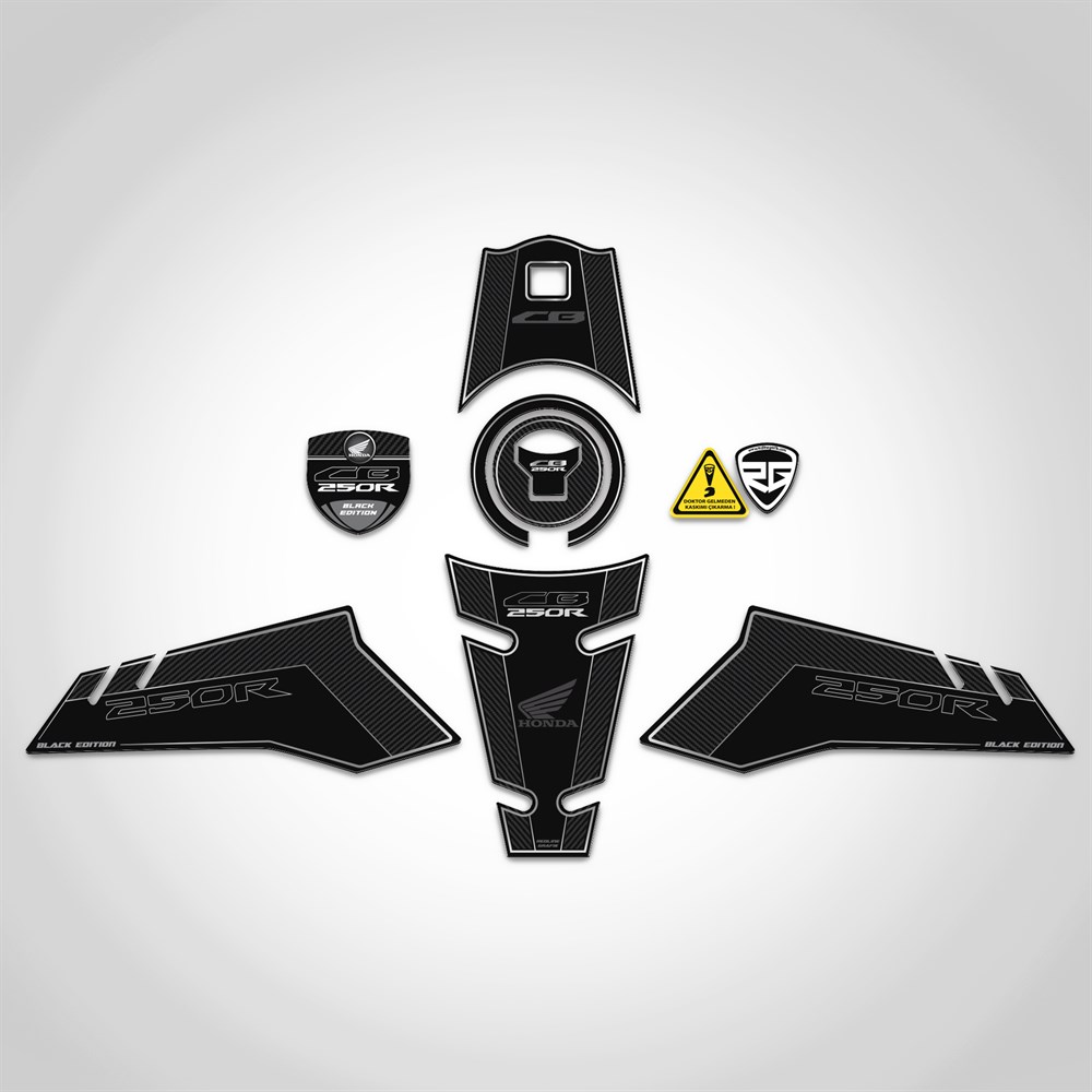 Cb 250R Full Tank Pad Set Siyah-Gümüş