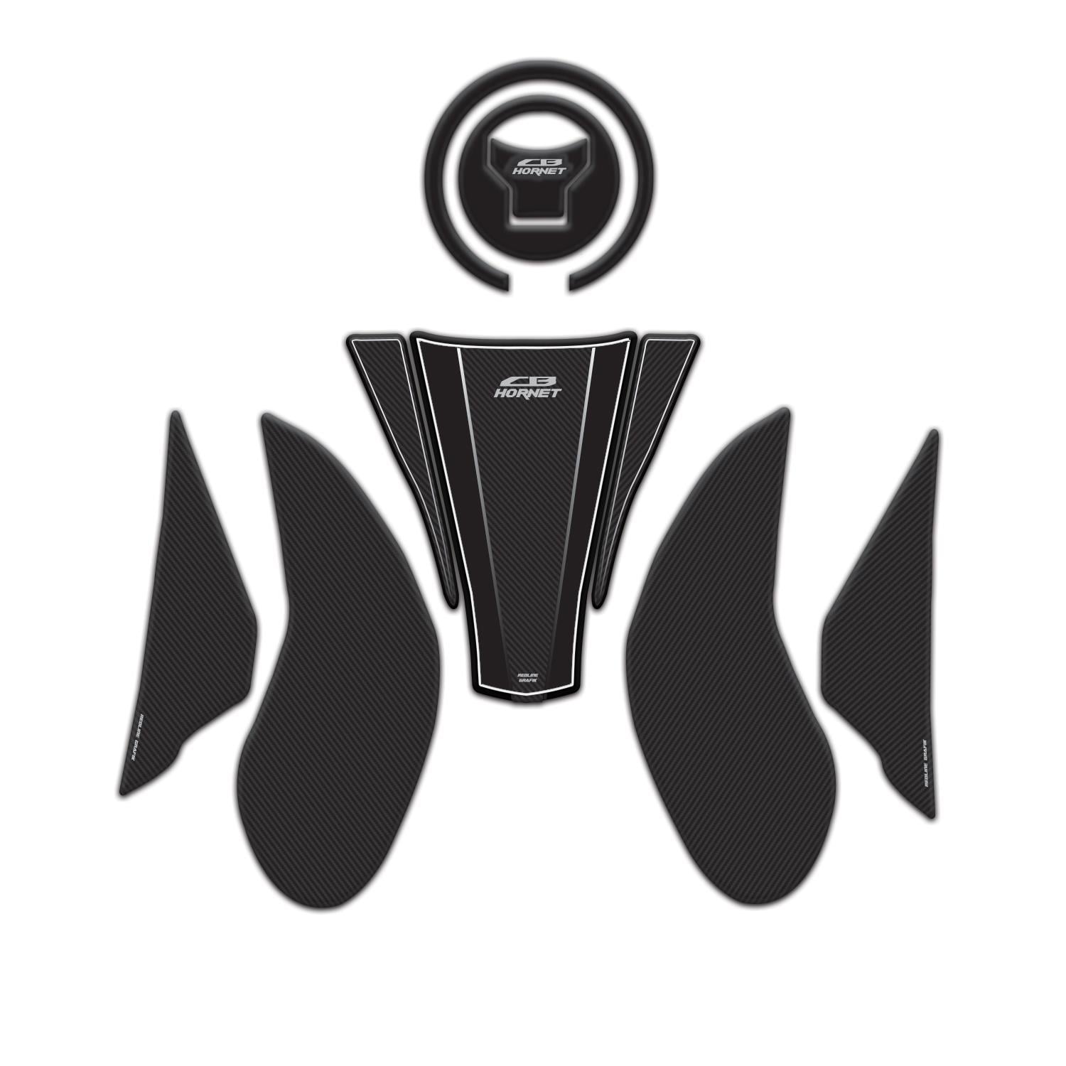 CB500 Hornet 2025 Model Karbon Tank Pad Yan pad Depo Kapak Pad Set 6 Parça Koruyucu Sticker Redlinegrafik