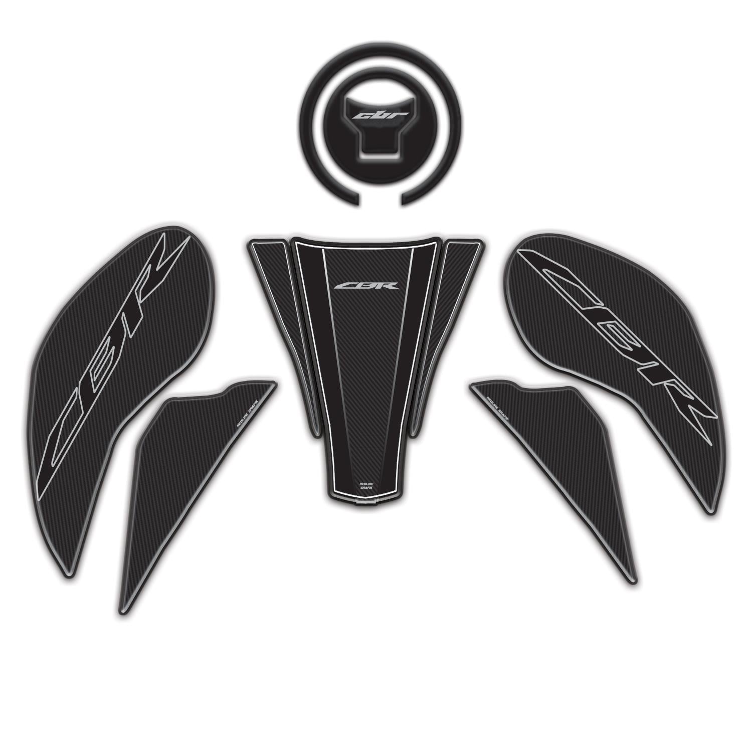 CBR 500R 2025 Model Karbon Tank Pad Yan pad Depo Kapak Pad Set 6 Parça Koruyucu Sticker Redlinegrafik