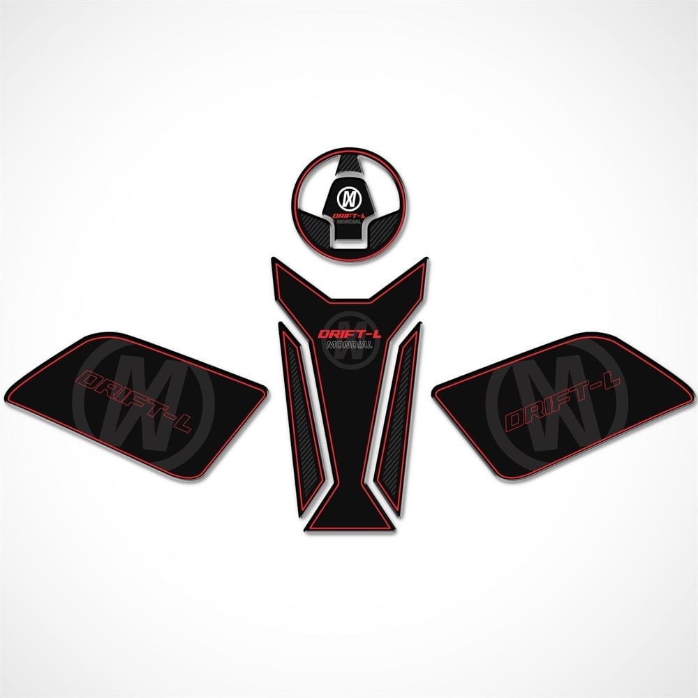 Mondial Drift L Tank Pad Set Siyah - Kırmızı