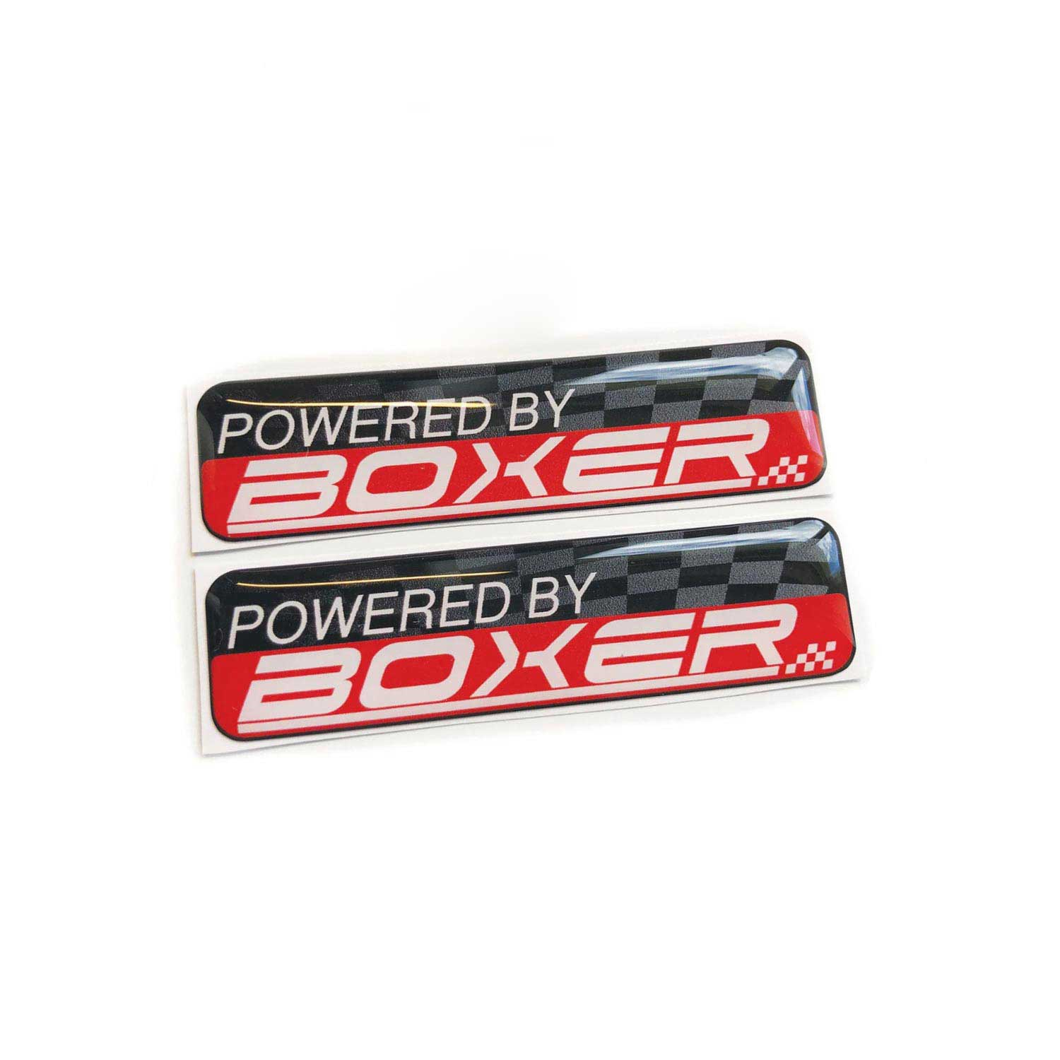 Powered By Boxer Kırmızı Gri 3D 2 Adet Sticker Redlinegrafik