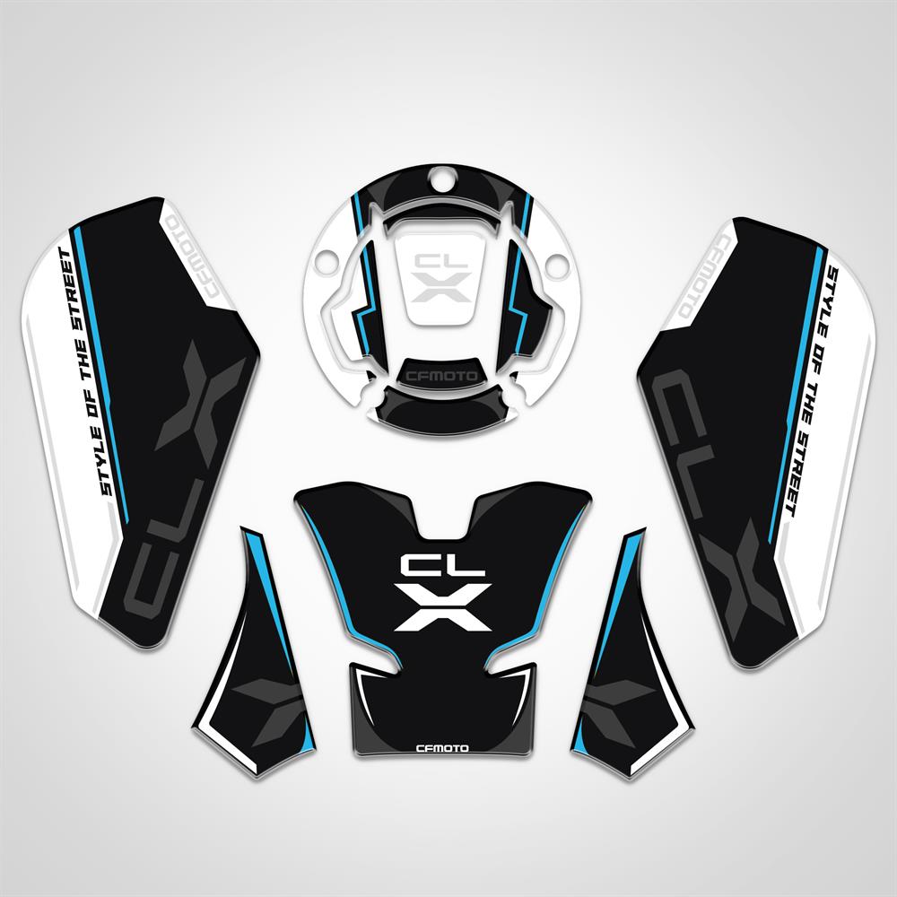 Cf moto 250 CL X Siyah Mavi Tank Pad Set