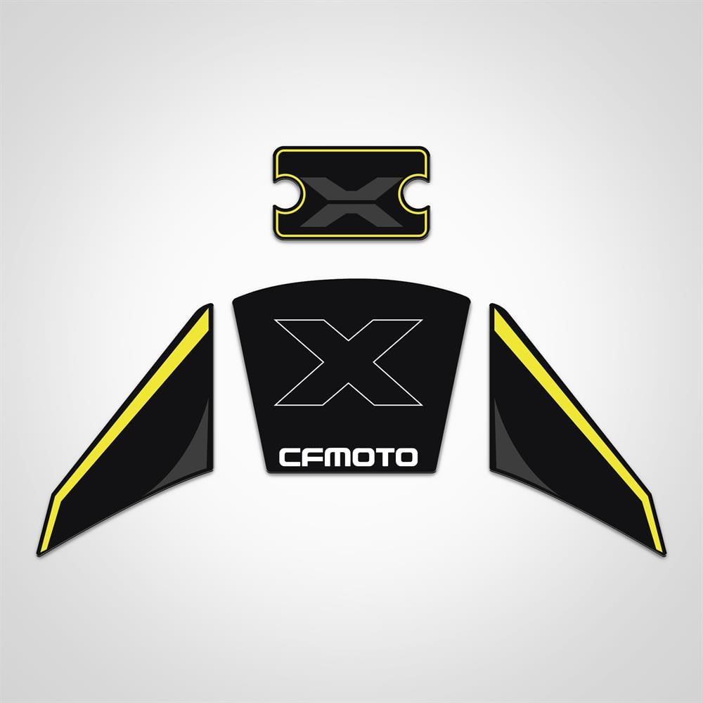 Cf moto 250 CL X Siyah Sarı Hidrolik ve kontak Anahtar Çizilmesine karşı Koruyucu Sticker set clx