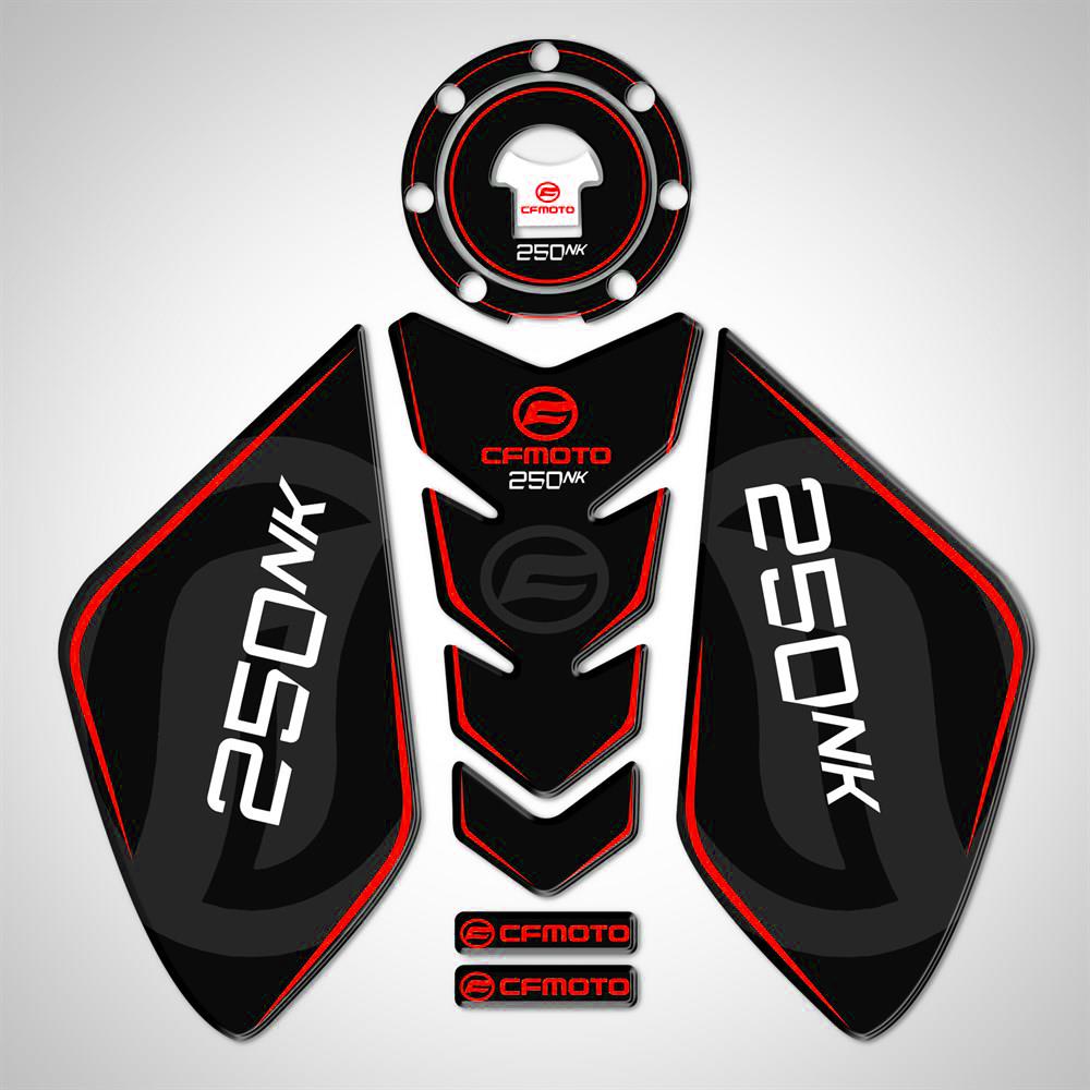 Cf moto 250 NK Siyah Kırmızı Full Tank Pad Set