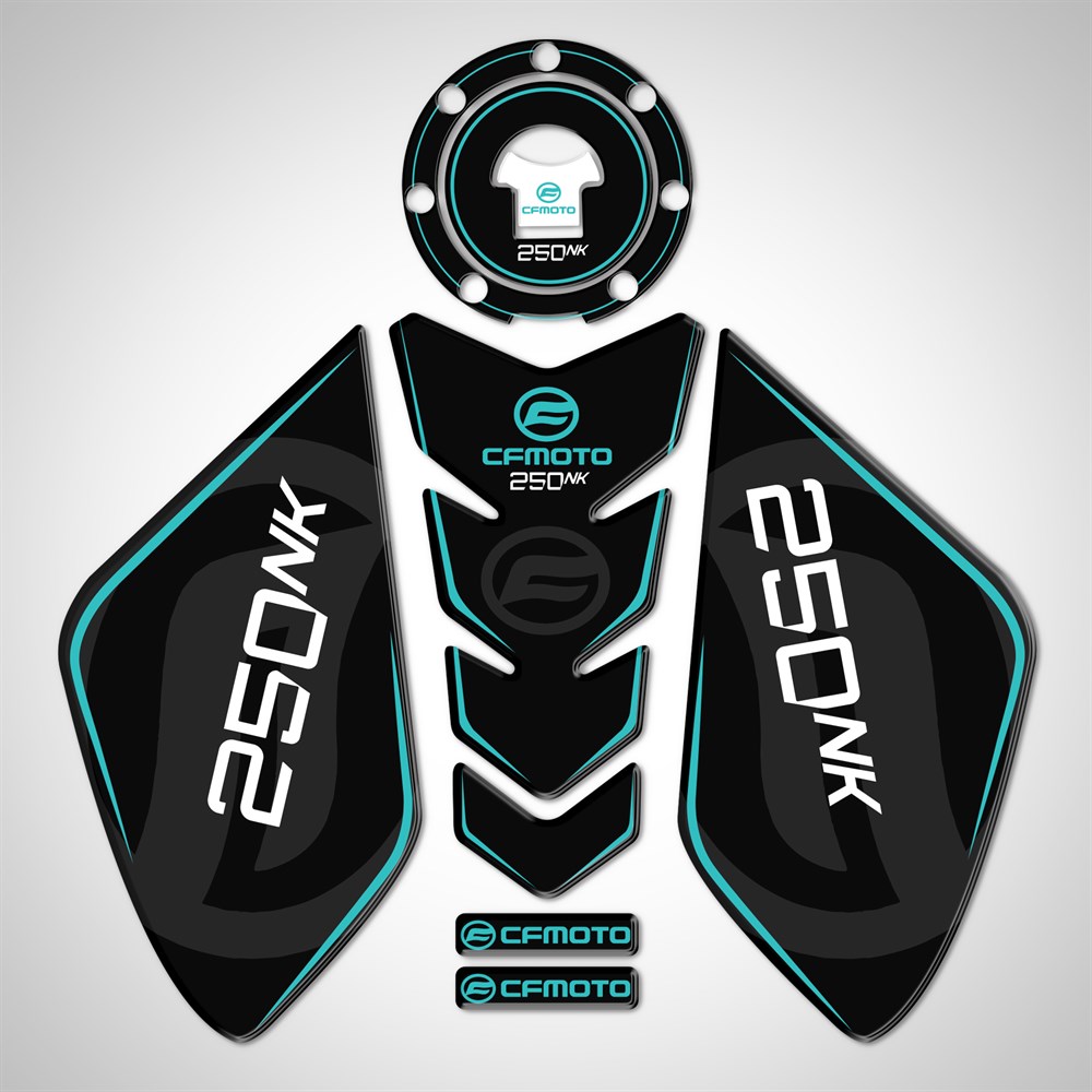 Cf moto 250 NK Siyah Mavi Full Tank Pad Set