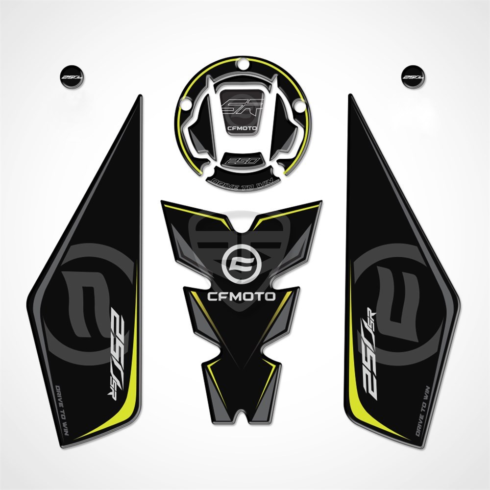 Cf moto 250 SR Tank Pad Set Siyah-Neon Sarı
