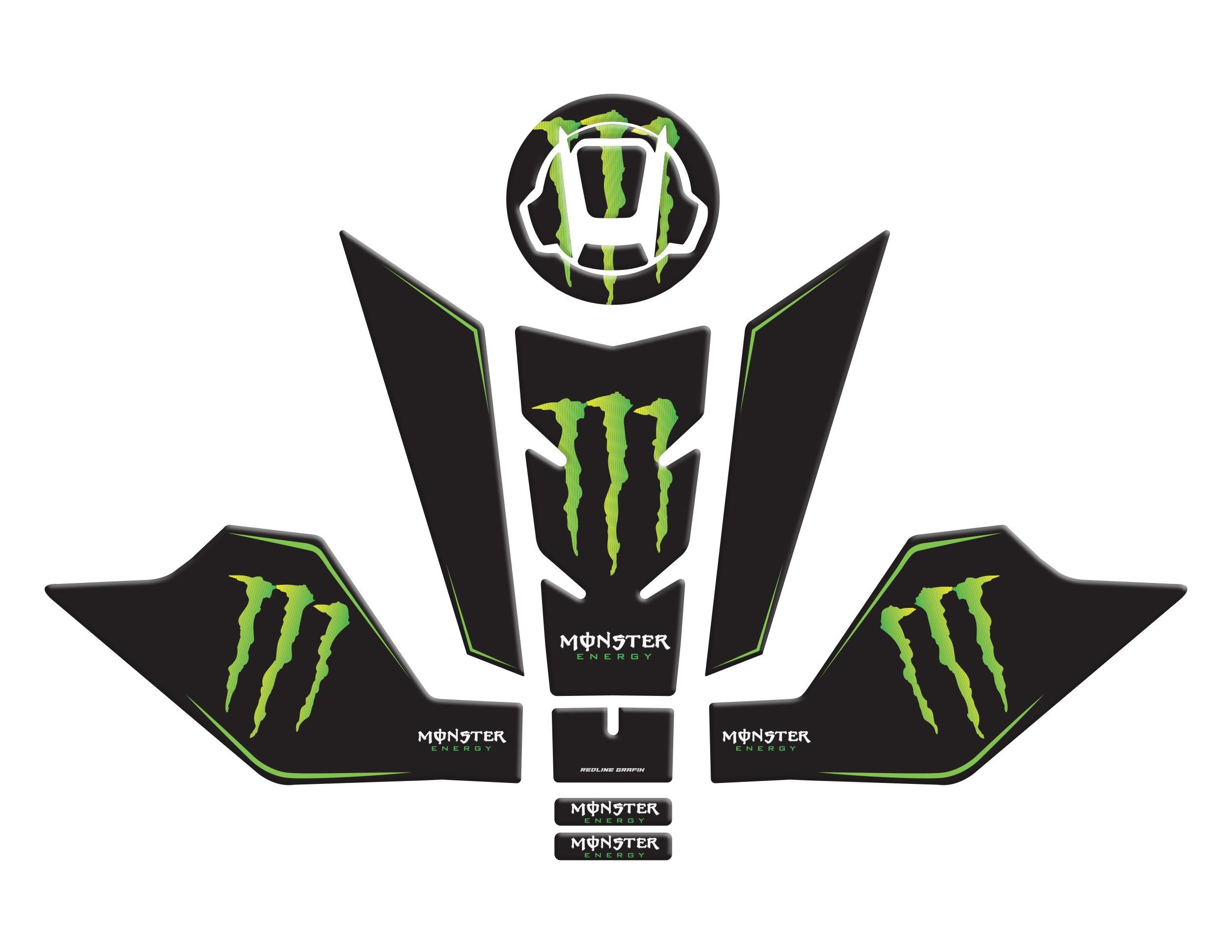 Cf Moto NK 250 2023 Uyumlu Tank Pad Seti monster yesil Redlinegrafik
