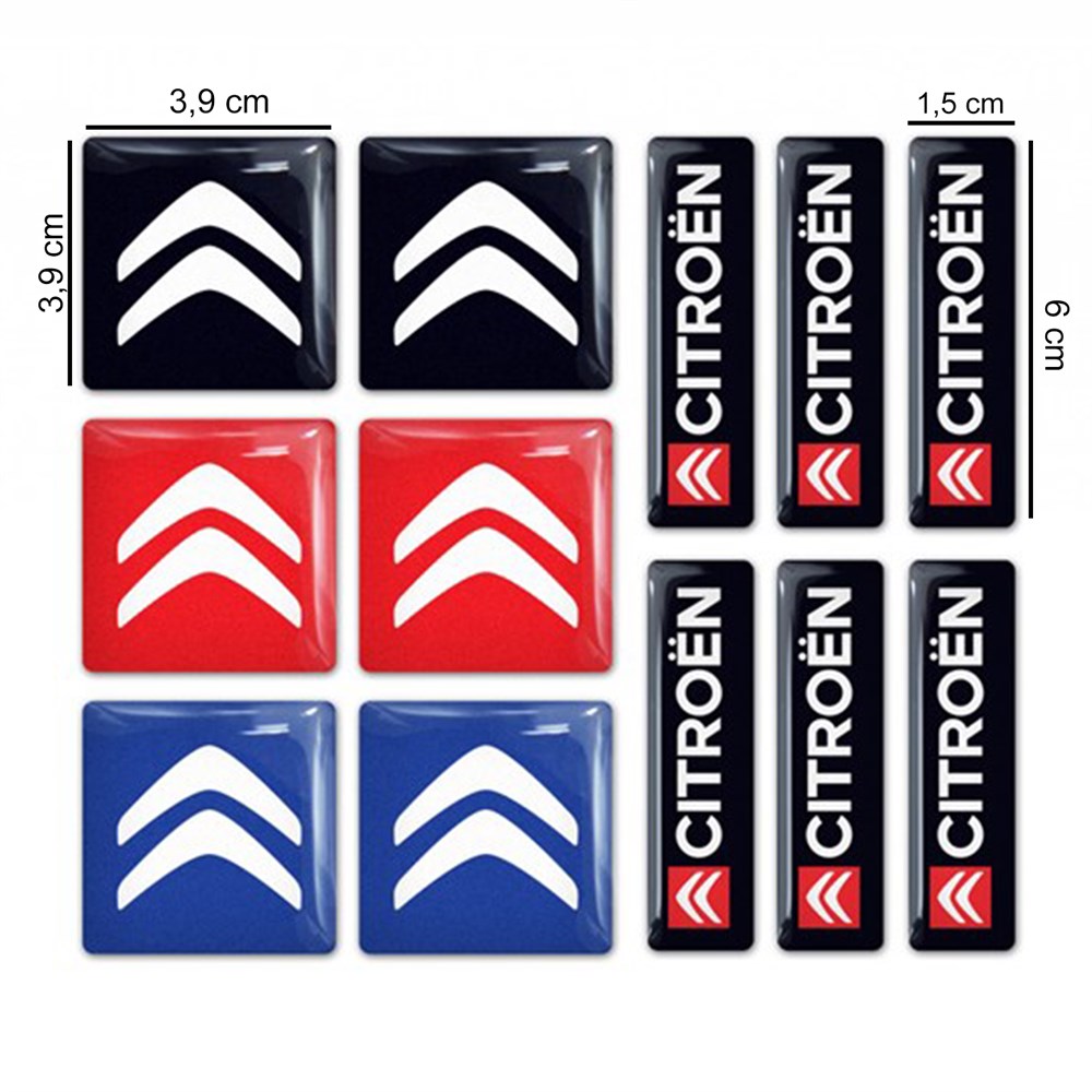 Citroen 3D Sticker Set 6 Adet