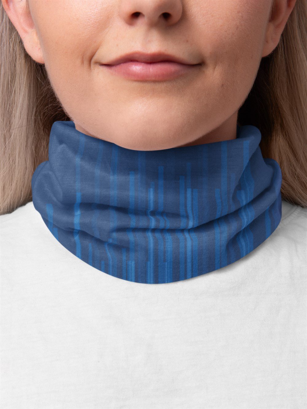 Çizgili Gradient Kadın Bandana Saç Bandı Toka Boyunluk