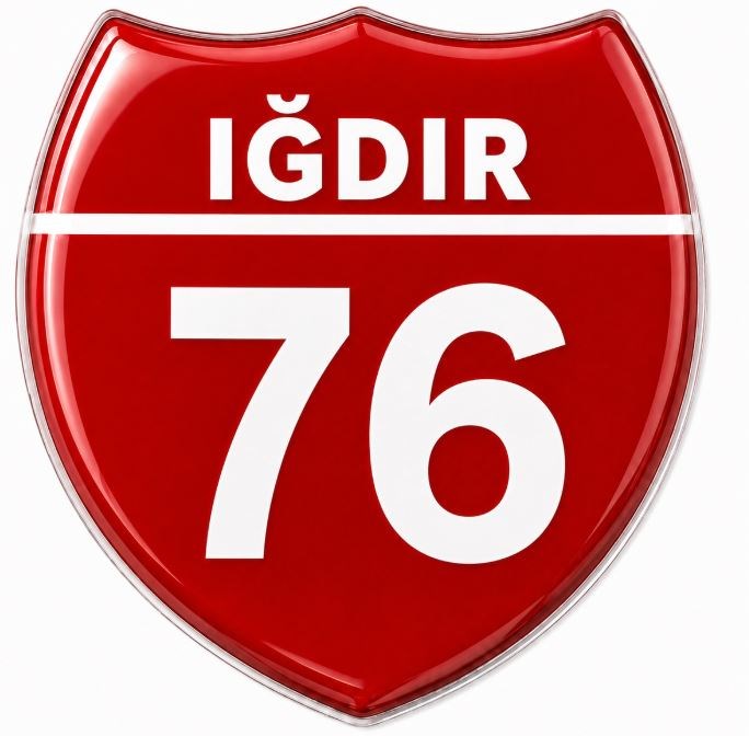 Redlinegrafik 76 Iğdır Plaka Kodlu 3D Kabartmalı Araç 1 Adet Sticker Etiket Kırmızı  Beyaz