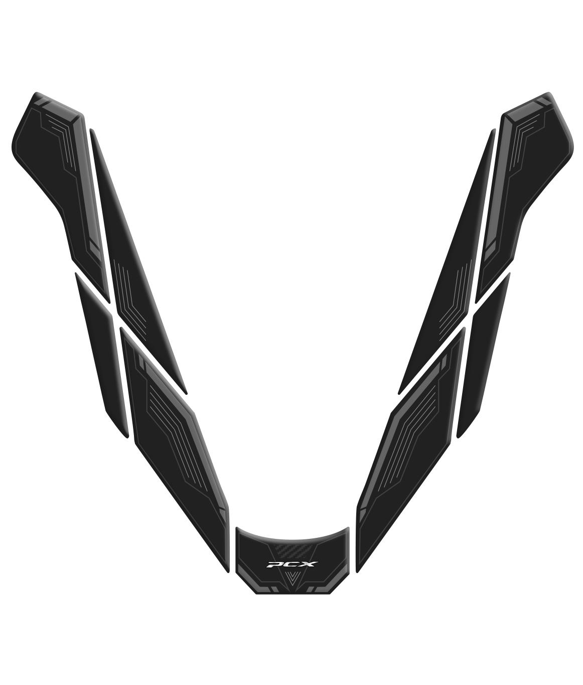 Honda PCX 2025 Gri Far Üstü Pad Redline Grafik