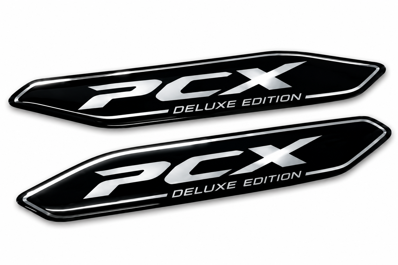 Redlinegrafik Pcx Deluxe Edition Gümüş Siyah 2 Adet Damla Kabartmalı 3D Etiket Sticker 