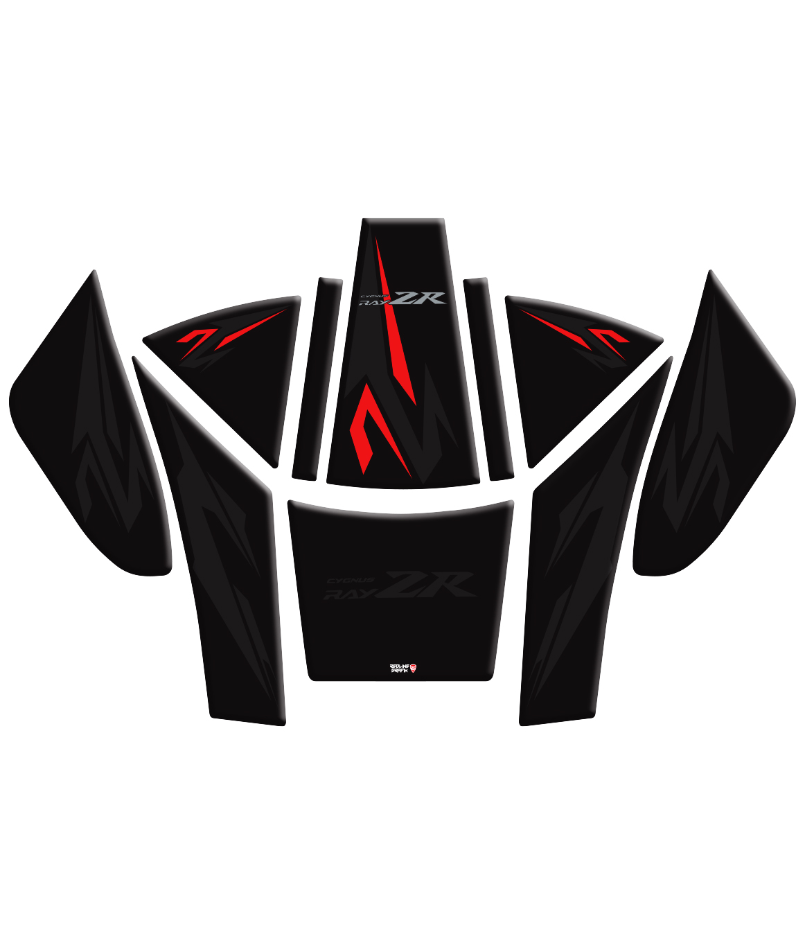 RayZR Siyah Kırmızı Tank Pad Set Yamaha Uyumlu Redline Grafik