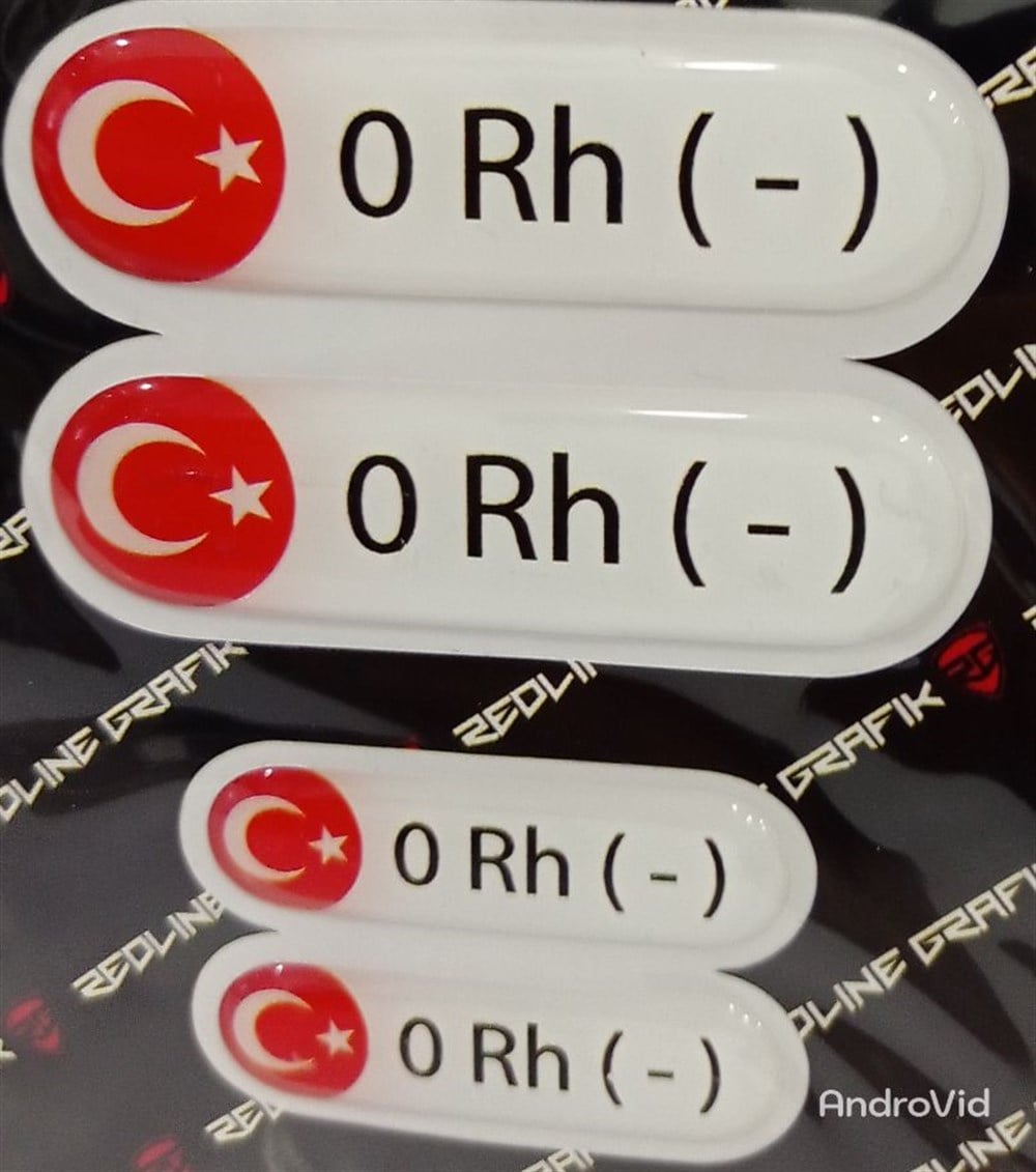 Damla Kan Grubu Sticker Beyaz 4 ADET Hediyeli 0 RH Negatif