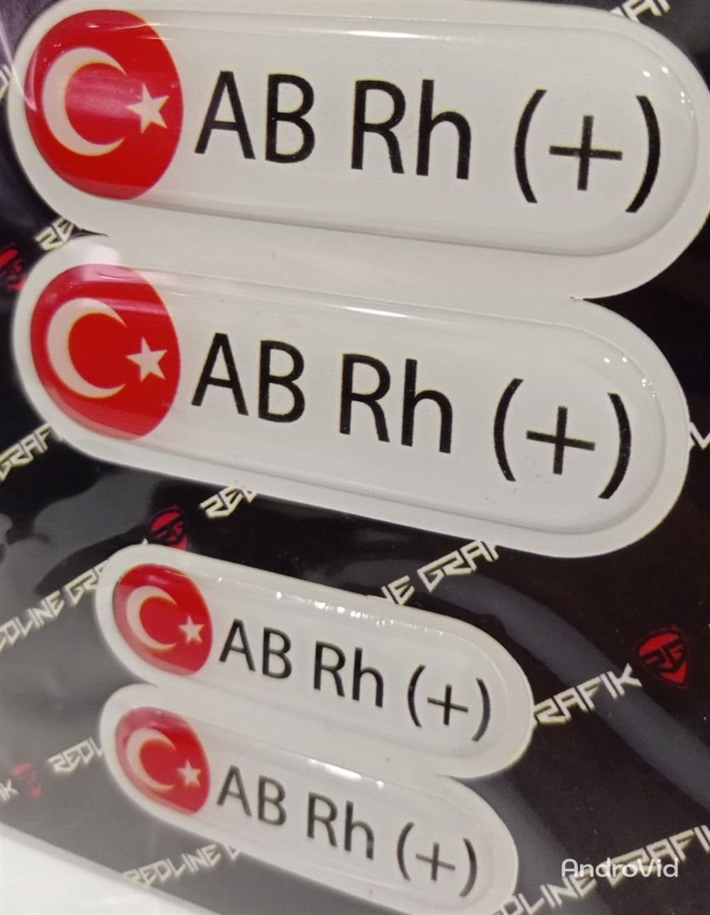 Damla Kan Grubu Sticker Beyaz 4 ADET Hediyeli AB RH Pozitif
