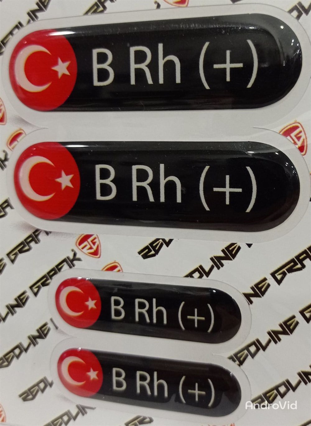 Damla Kan Grubu Sticker Siyah 4 ADET Hediyeli B RH Pozitif