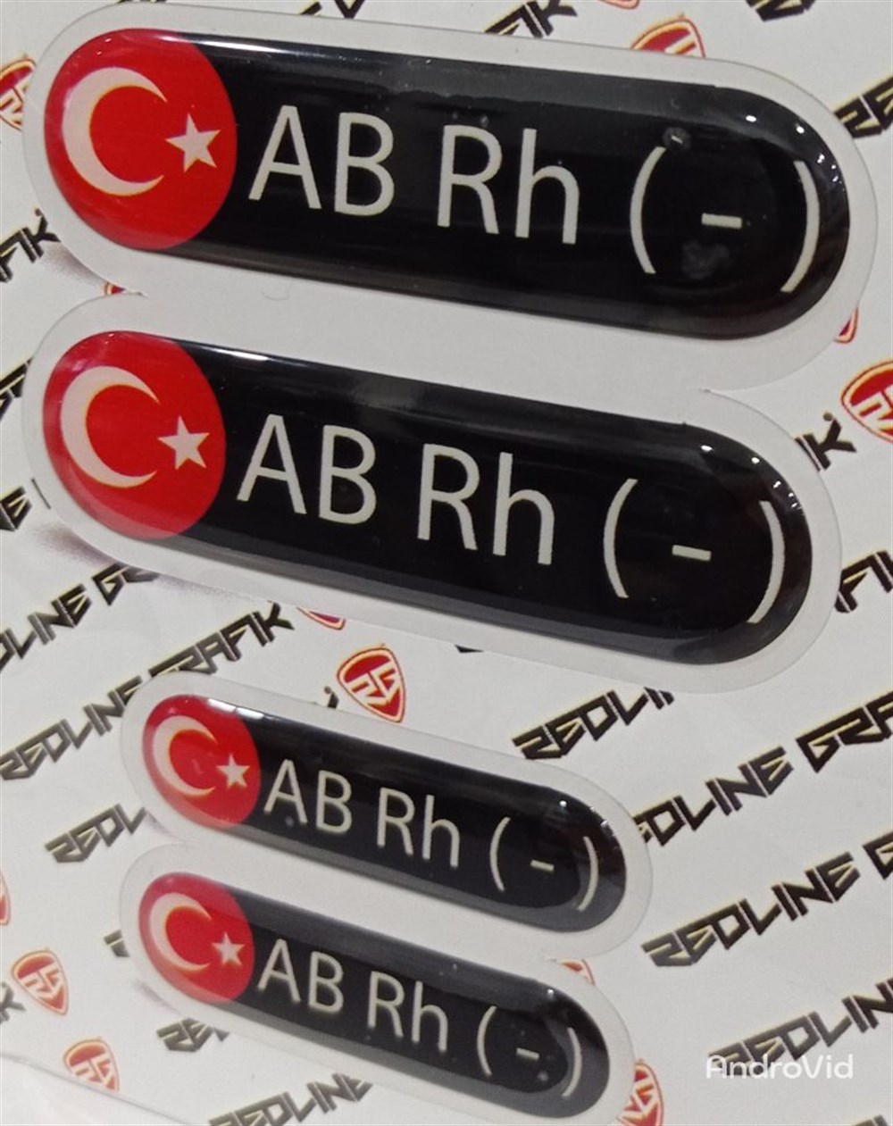 Damla Kan Grubu Sticker Siyah 4 ADET Hediyeli AB RH Negatif