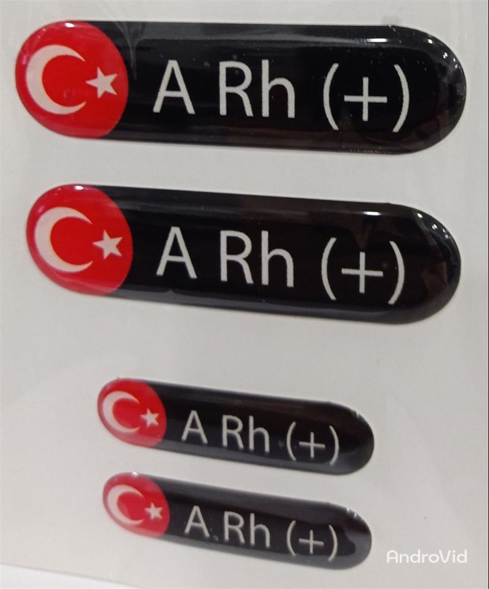 Damla Kan Grubu Sticker Siyah 4 ADET Hediyeli A RH Pozitif