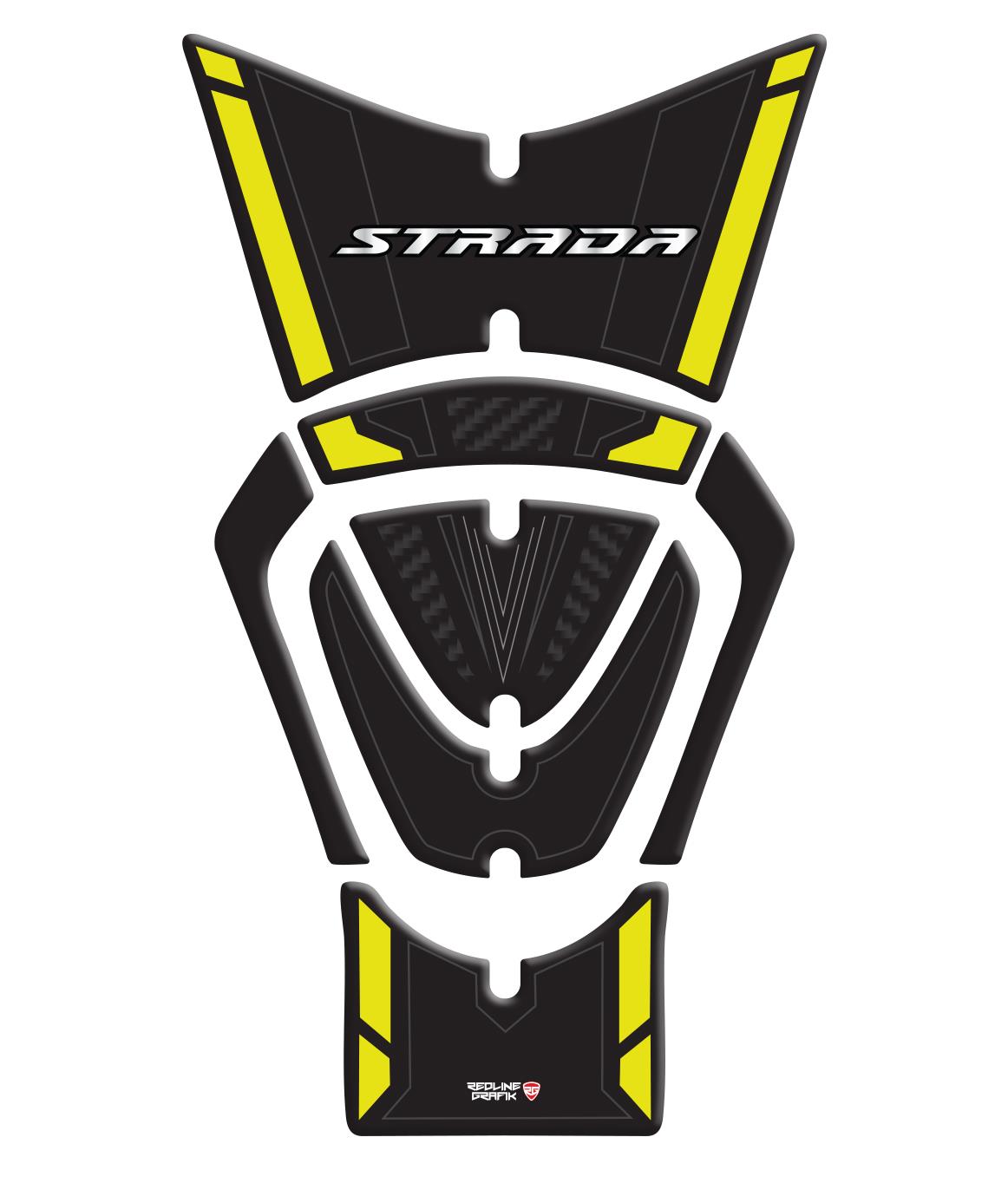 Mondial Strada Siyah Sarı Tank Pad Redline Grafik