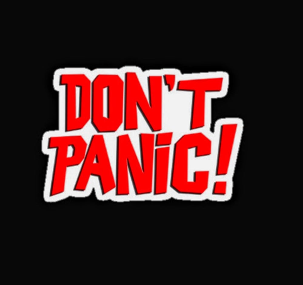 Don't Panic Kırmızı Oto Sticker Yapıştırma