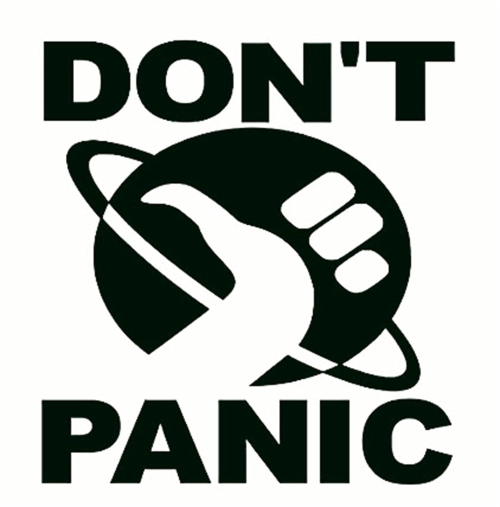 Don't Panic Orta Evren Oto Sticker Yapıştırma