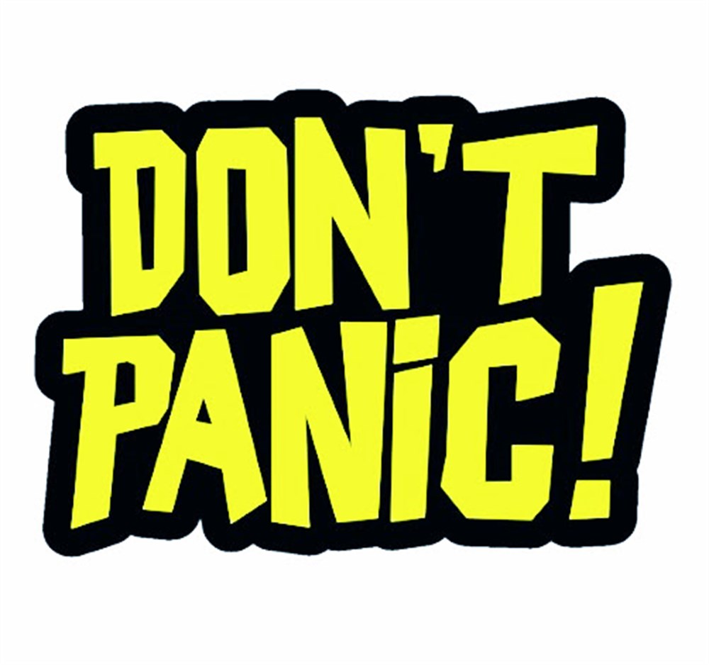 Don't Panic Sarı Oto Sticker Yapıştırma