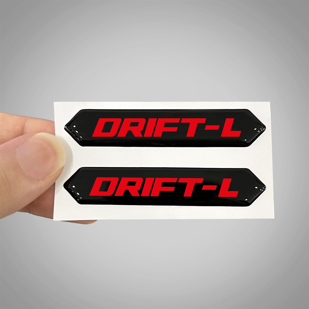 Drift l Kırmızı 3D Arma Sticker Yapıştırma 2 Adet