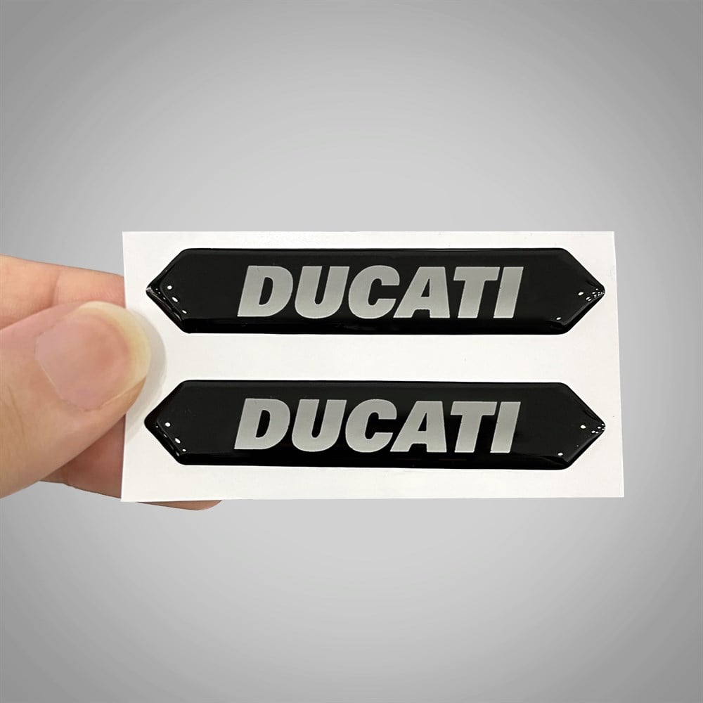 Ducati 3D Gümüş Arma Sticker Yapıştırma 2 Adet