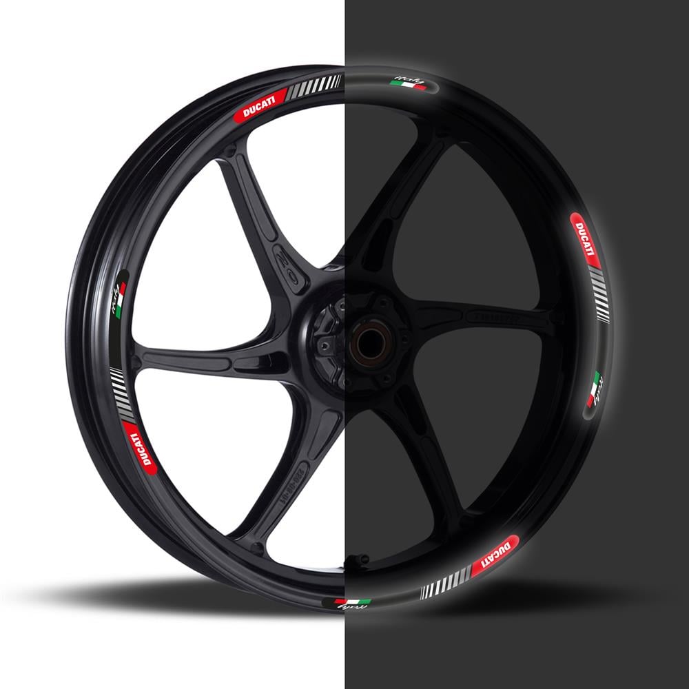 Ducati Kırmızı 3D Reflektif Yansıtma Özellikli Damla Jant Şeridi 