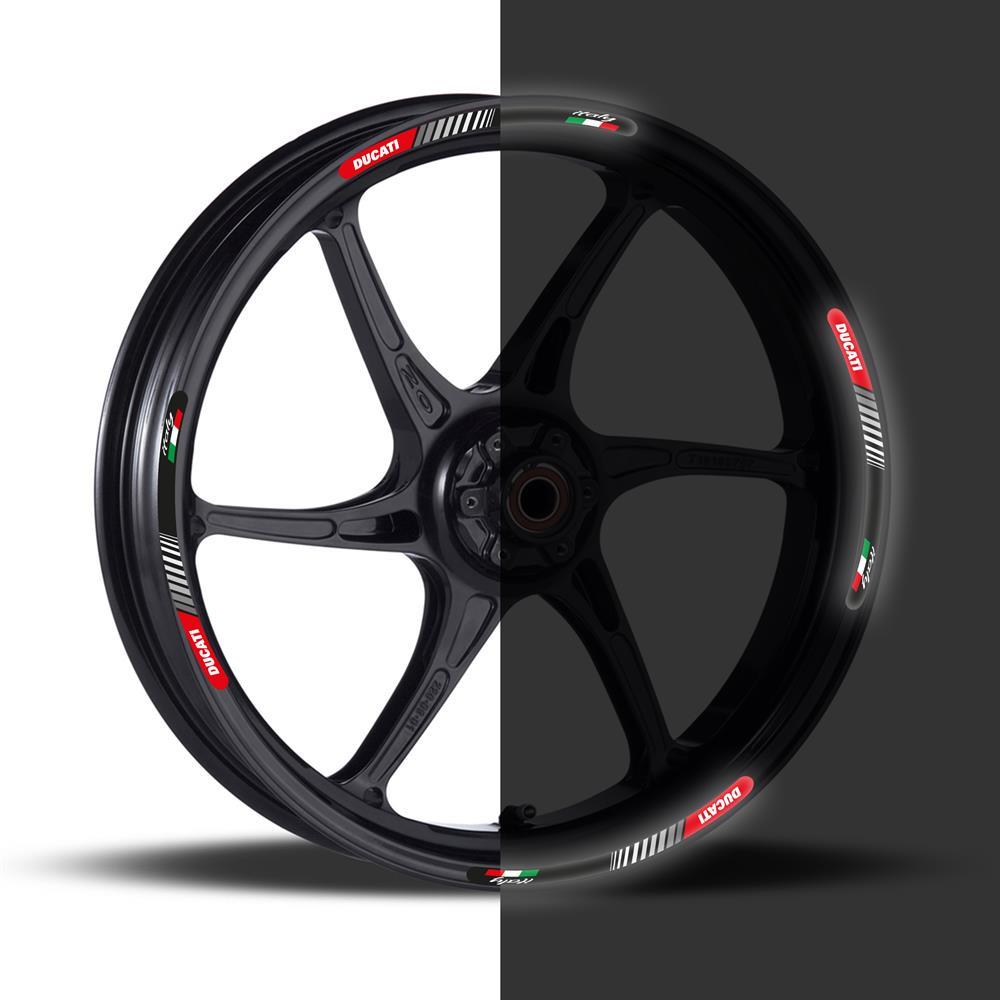 Ducati Kırmızı 3D Reflektif Yansıtma Özellikli Damla Jant Şeridi 
