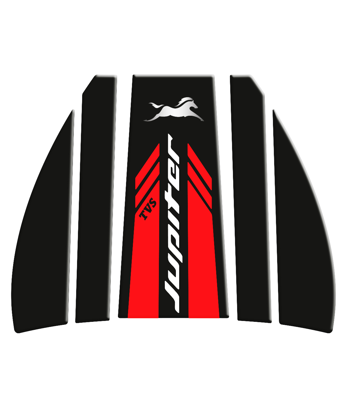 TVS Jüpiter Uyumlu Siyah Kırmızı Design Tank Pad