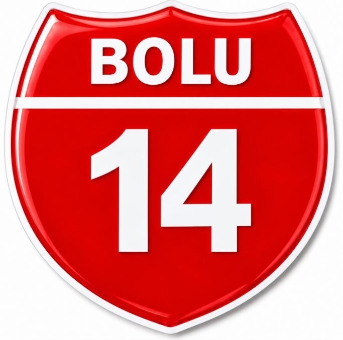 Redlinegrafik Bolu 14Plaka Kodlu 3D Kabartmalı Araç 1 Adet Sticker Etiket kırmızı beyaz Renk