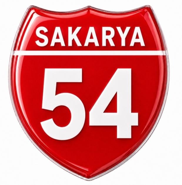 Redlinegrafik 54 Sakarya Plaka Kodlu 3D Kabartmalı Araç 1 Adet Sticker Etiket Kırmızı  Beyaz