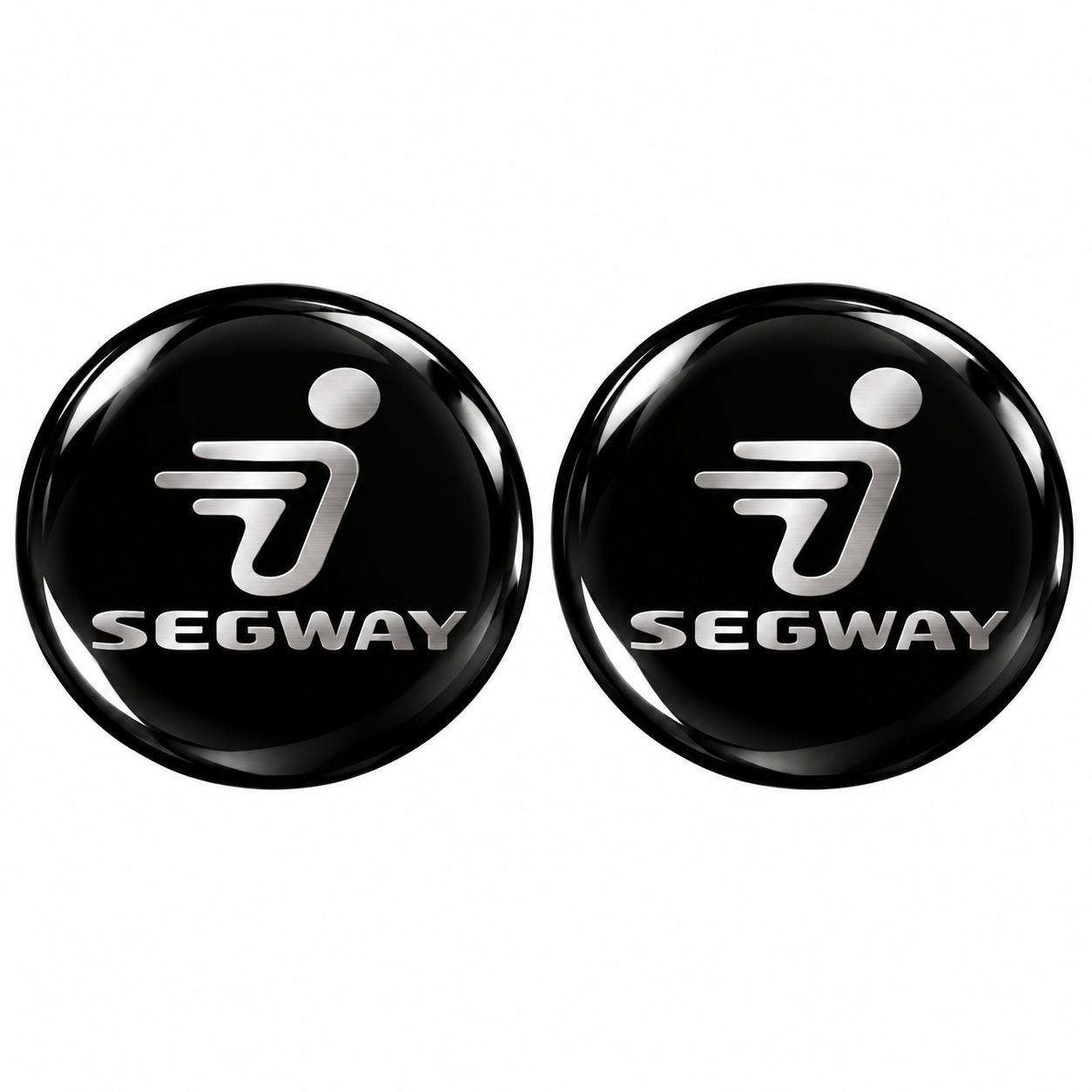 Segway Gümüş Siyah 2 Adet Damla Kabartmalı 3D Etiket Sticker Redlinegrafik