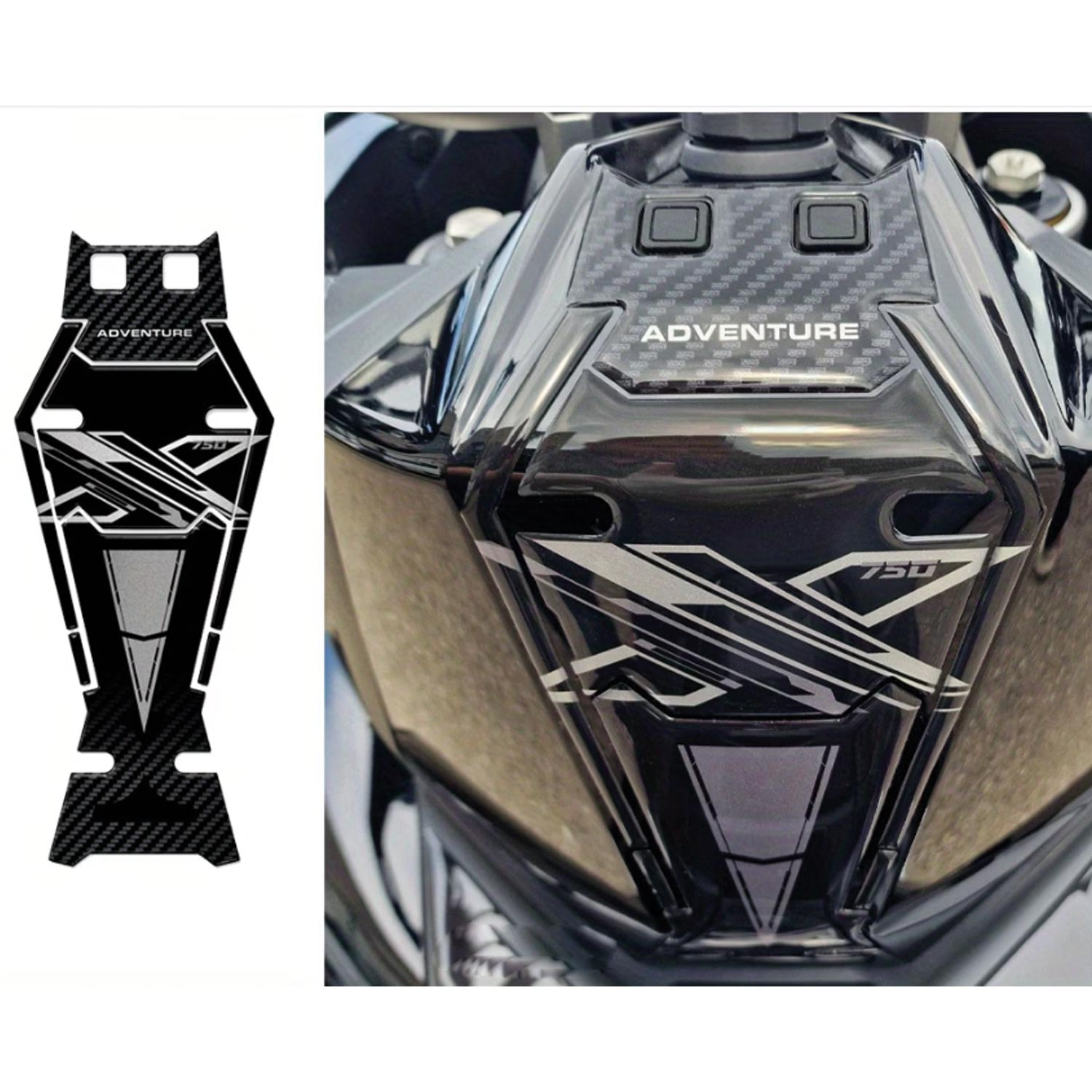 ADV750 ADV 750 2025 Karbon Görünümlü Torpido Ön konsol Koruyucu Pad  3D Kabartmalı Pad Sticker Etiket Redlinegrafik
