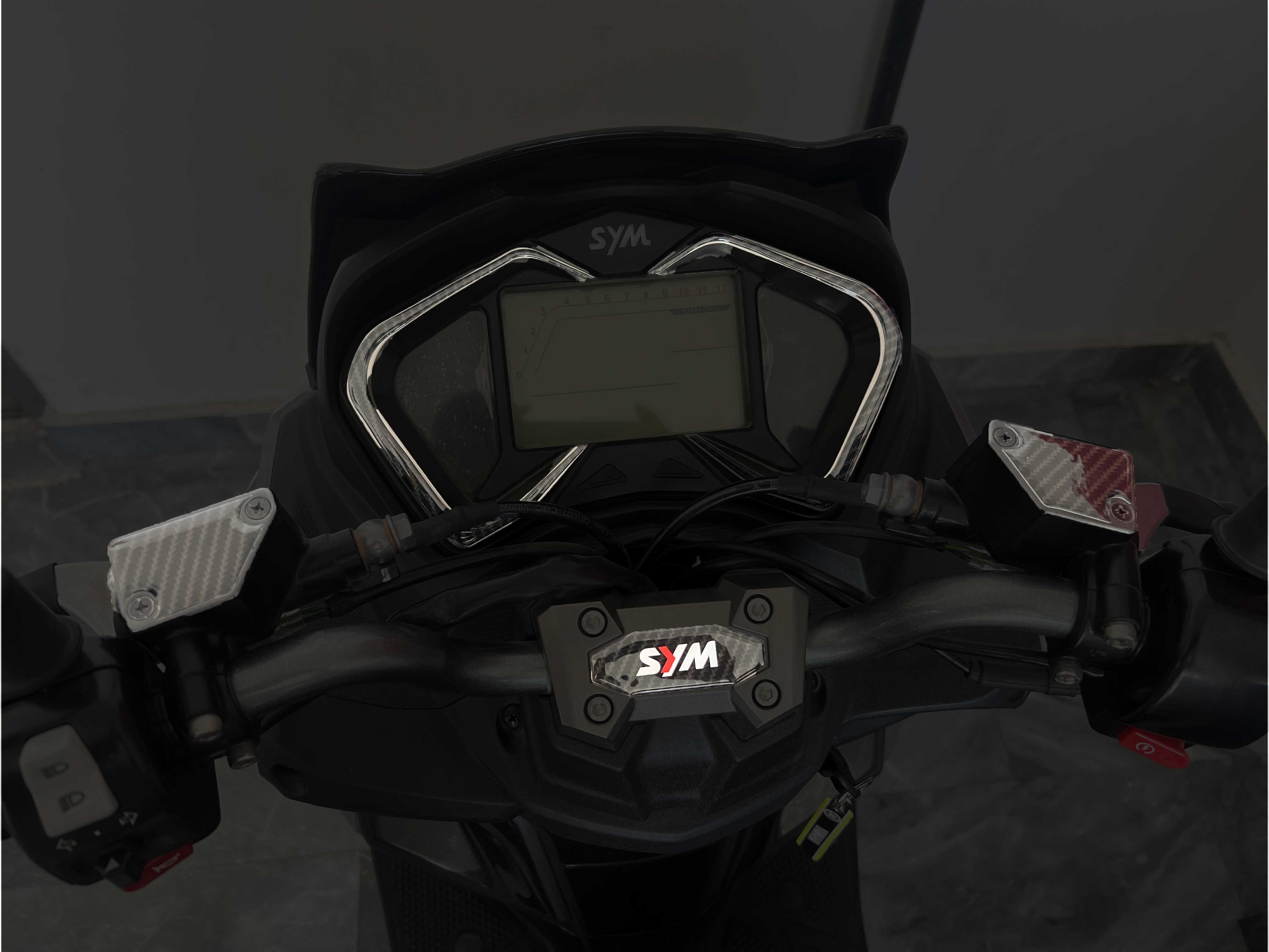 Redlinegrafik Sym Jet 14 2017-2026 Model Uyumlu Karbon Desen Hidrolik Gösterge ve Gidon Pad Sticker