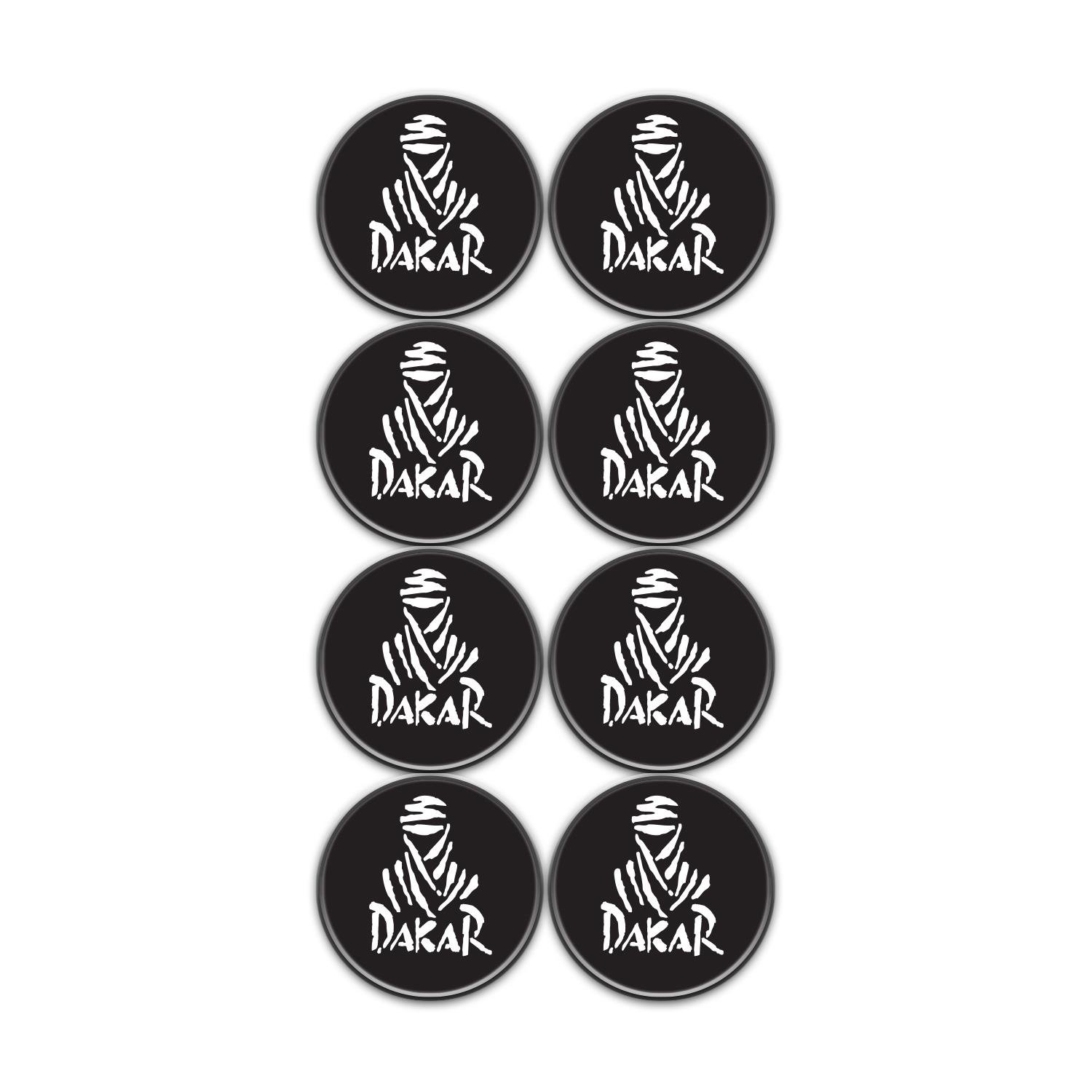 Dakar Adventure Logo 8'li Koruma Takozu 3D Sticker Etiket Siyah