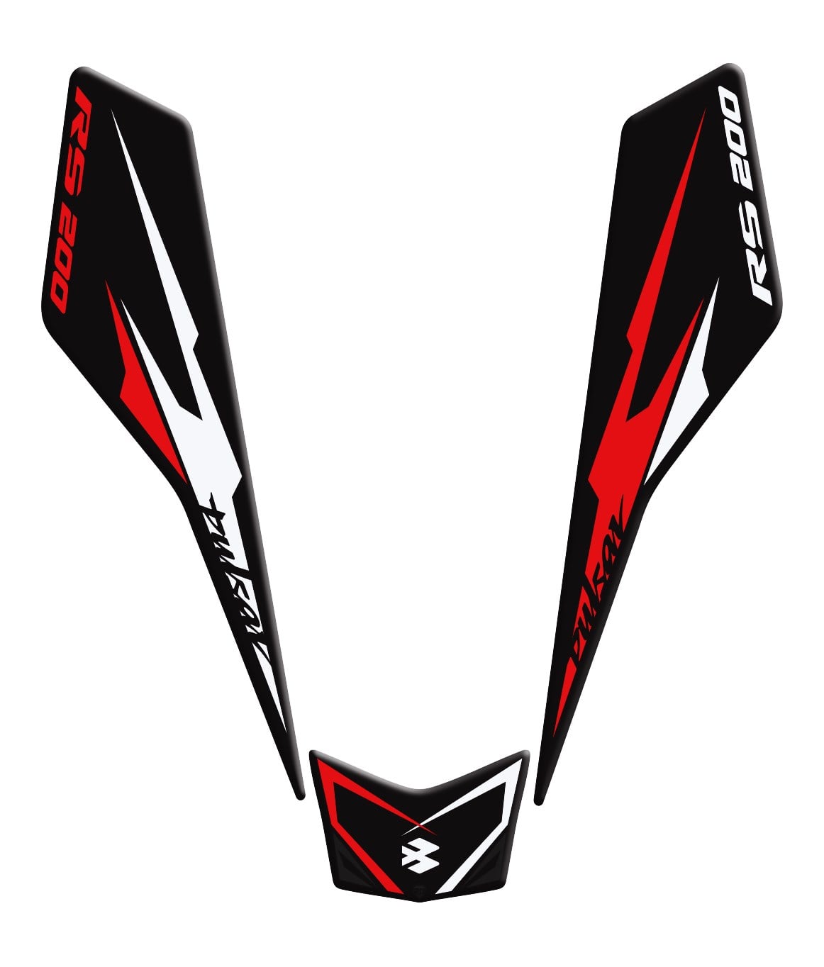 Bajaj Pulsar RS 200 New Design Siyah Kırmızı Beyaz Kuyruk Pad Redline Grafik